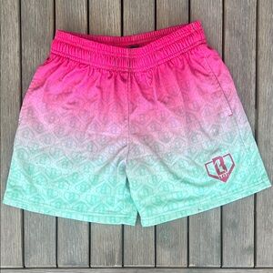 Baseball Lifestyle Boys Shorts Pink and Green